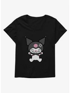 Anime Kuromi Angry Grin Womens T-Shirt Plus Size