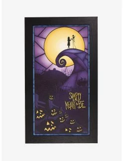 Horror Disney The Nightmare Before Christmas Jack Skellington & Sally Stained Glass Sign
