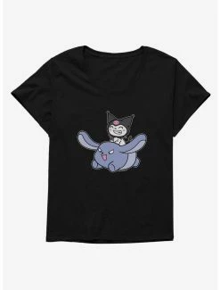 Anime Kuromi Happy Baku Flying Womens T-Shirt Plus Size