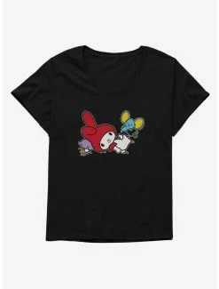 Anime My Melody Adventure With Flat Womens T-Shirt Plus Size