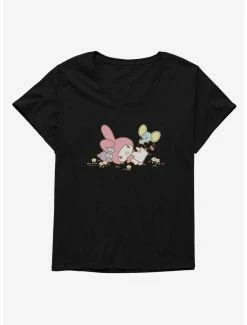 Anime My Melody Outside Adventure With Flat Womens T-Shirt Plus Size