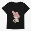 Anime My Melody Picking Flowers Womens T-Shirt Plus Size