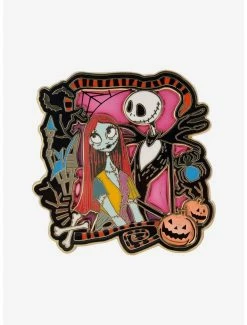 Horror Disney The Nightmare Before Christmas Jack & Sally Frame Enamel Pin - BoxLunch Exclusive