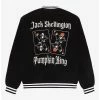 Horror Disney The Nightmare Before Christmas Jack Skellington Playing Cards Embroidered Varsity Jacket - BoxLunch Exclusive