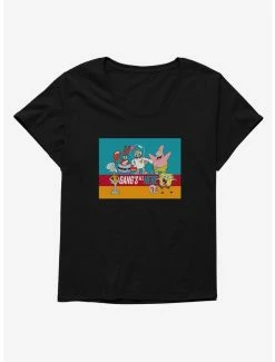 Cartoons SpongeBob SquarePants Gang's All Here Womens T-Shirt Plus Size