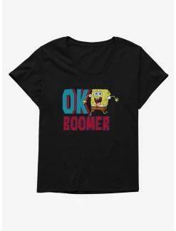 Cartoons SpongeBob SquarePants OK Boomer Womens T-Shirt Plus Size
