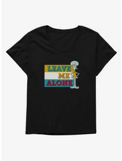 Cartoons SpongeBob SquarePants Squidward Leave Me Alone Womens T-Shirt Plus Size