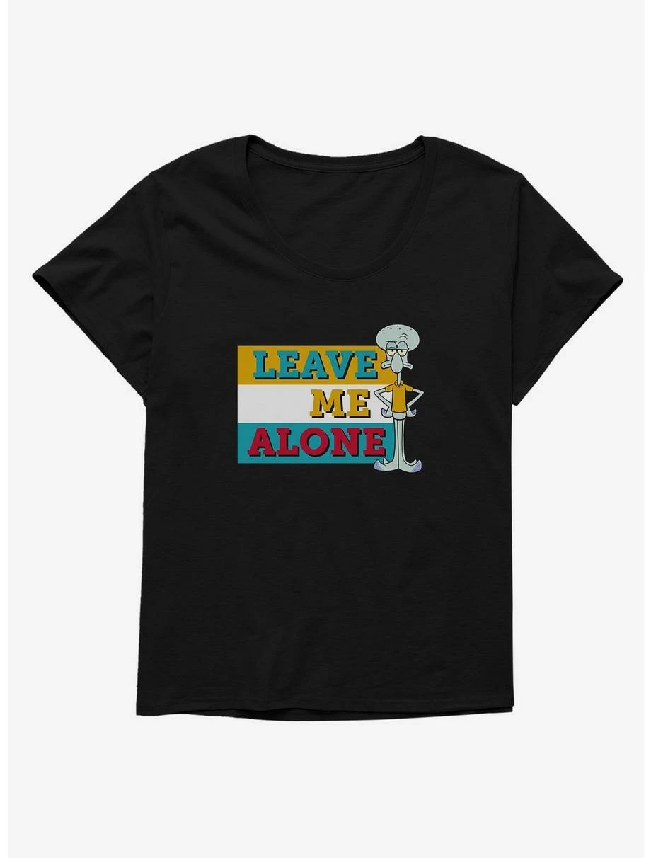 Cartoons SpongeBob SquarePants Squidward Leave Me Alone Womens T-Shirt Plus Size