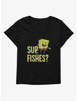 Cartoons SpongeBob SquarePants Sup Fishes Womens T-Shirt Plus Size