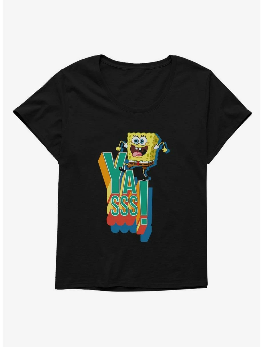 Cartoons SpongeBob SquarePants Yasss Womens T-Shirt Plus Size 1 Cartoons SpongeBob SquarePants Yasss Womens T-Shirt Plus Size