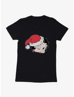Cartoons Betty Boop Christmas Kiss Womens T-Shirt