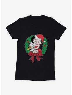 Cartoons Betty Boop Pudgys Wreath Womens T-Shirt
