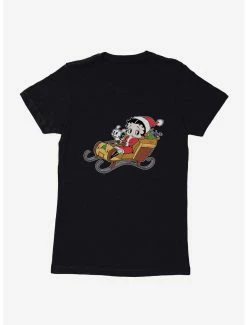 Cartoons Betty Boop Sleigh Ride Womens T-Shirt