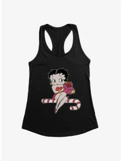 Cartoons Betty Boop Candy Cane Womens Tank Top