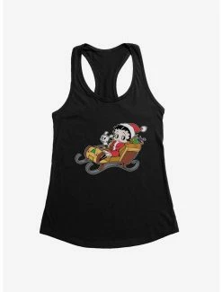 Cartoons Betty Boop Sleigh Ride Womens Tank Top