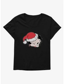 Cartoons Betty Boop Christmas Kiss Womens T-Shirt Plus Size