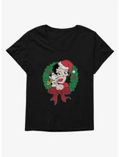 Cartoons Betty Boop Pudgys Wreath Womens T-Shirt Plus Size