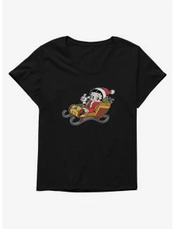 Cartoons Betty Boop Sleigh Ride Womens T-Shirt Plus Size