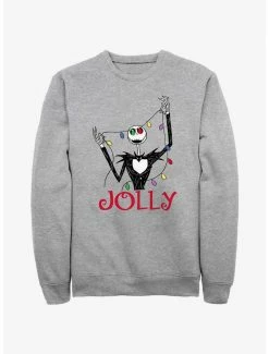 Horror Disney The Nightmare Before Christmas Jack Jolly Lights Sweatshirt