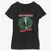Horror Disney The Nightmare Before Christmas Santa Jack Season's Creepings Wreath Youth Girls T-Shirt