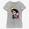 Horror Disney The Nightmare Before Christmas Santa Jack And Sally Youth Girls T-Shirt