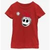 Horror Disney The Nightmare Before Christmas Santa Hat Jack Youth Girls T-Shirt