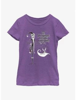 Horror Disney The Nightmare Before Christmas Santa Jack And Zero Youth Girls T-Shirt