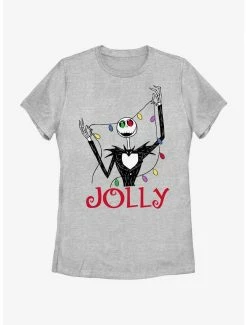 Horror Disney The Nightmare Before Christmas Jack Jolly Lights Womens T-Shirt