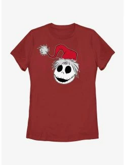Horror Disney The Nightmare Before Christmas Santa Hat Jack Womens T-Shirt