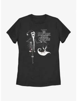 Horror Disney The Nightmare Before Christmas Santa Jack And Zero Womens T-Shirt