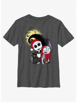 Horror Disney The Nightmare Before Christmas Santa Jack And Sally Youth Youth T-Shirt