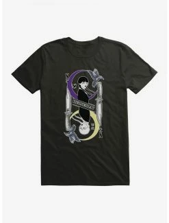 Horror Wednesday Moon And Stars Doppleganger Card T-Shirt