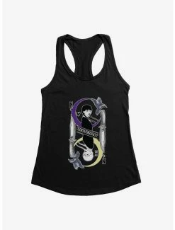 Horror Wednesday Moon And Stars Doppleganger Card Womens Tank Top