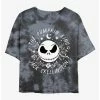 Horror Disney The Nightmare Before Christmas Jack Skellington Pumpkin King Face Tie-Dye Womens Crop T-Shirt