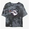 Horror Disney The Nightmare Before Christmas Zero Heart Tie-Dye Womens Crop T-Shirt