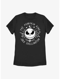 Horror Disney The Nightmare Before Christmas Jack Skellington Pumpkin King Face Womens T-Shirt