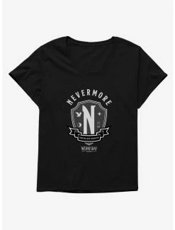 Horror Wednesday Nevermore Academy Emblem Womens T-Shirt Plus Size