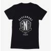 Horror Wednesday Nevermore Academy Emblem Womens T-Shirt